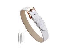 Rodsah Bracelet de montre intégré en cuir véritable (6 mm, 8 mm, 10 mm) pour femme (à monter soi-même) Longueur : 220 mm,10mm