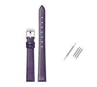 Rodsah Bracelet de montre universel en cuir véritable souple 8 mm - 24 mm, étanche, pour homme et femme,Violet foncé,17mm