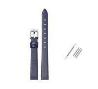 Rodsah Bracelet de montre universel en cuir véritable souple 8 mm - 24 mm, étanche, pour homme et femme,Bleu foncé,17mm