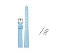 Rodsah Bracelet de montre universel en cuir véritable souple 8 mm - 24 mm, étanche, pour homme et femme,Bleu ciel,10mm