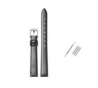 Rodsah Bracelet de montre universel en cuir véritable souple 8 mm - 24 mm, étanche, pour homme et femme,Noir,8mm