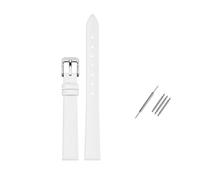 Rodsah Bracelet de montre universel en cuir véritable souple 8 mm - 24 mm, étanche, pour homme et femme,Blanc,15mm