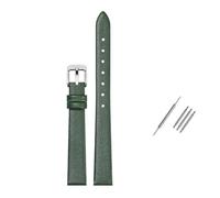 Rodsah Bracelet de montre universel en cuir véritable souple 8 mm - 24 mm, étanche, pour homme et femme,Vert foncé,10mm