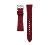 Rodsah Bracelet de montre vintage en daim, 18 mm, 19 mm, 20 mm et 22 mm, à dégagement rapide, accessoires de montre,Vin rouge,19mm