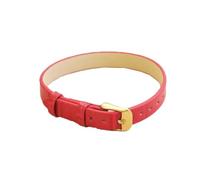Rodsah Bracelet de montre vintage intégré en cuir avec boucle or clair 8 mm, 10 mm, bracelet de montre femme,Rouge,8mm