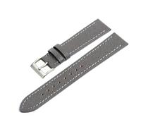 Rodsah Bracelets de montre en cuir 14 mm, 16 mm, 18 mm, 20 mm, accessoires de remplacement,Gris,14mm