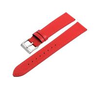 Rodsah Bracelets de montre en cuir 14 mm, 16 mm, 18 mm, 20 mm, accessoires de remplacement,Rouge,14mm