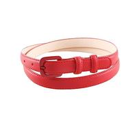 Rodsah Ceinture en cuir mince de 2 cm pour femmes avec boucle ardillon, ceinture minimaliste pour robes,Rouge,140cm