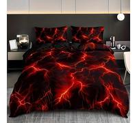 Rodths Parure de Lit Magma, Housse de Couette 200x200 2 Personnes avec Fermeture Éclair, 2 Taies d'oreiller 65x65 cm, Linge de Lit Microfibre Douce