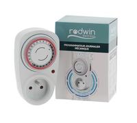 RODWIN - Programmateur journalier mécanique - Capacité maximale de 3600W - 16A - Segments de 15 Minutes