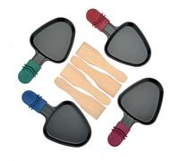 RoDzj Poelon Raclette Triangulaire, 4 Pièces Set Antiadhésif avec spatule raclette bois pour Fromage Fondu, Oeuf Frit