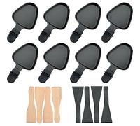RoDzj Poelon Raclette Triangulaire, 8 Pièces avec 8 Spatules et 8 Coupelle - Revêtement Antiadhésif pour Fromage Fondu, Oeufs Frits (Noir)