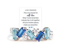 Roe Dolph Bague d'amour de soi pour elle « Nobody Has It All Together » - Bague en oxyde de zirconium rose irrégulier pour femme - Toutes vos pièces cassées vous rendent de beaux bijoux inspirants