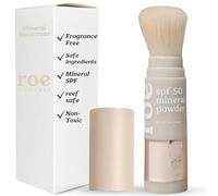 Roe Wellness - Poudre de protection solaire minérale avec brosse Spf 50 pour enfants, adaptée aux falaises, facile à appliquer pour les enfants, les bébés et les parents