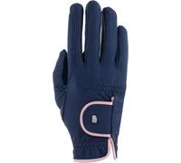 Roeckl Sports Lona Gants d'équitation d'été pour femme Bleu marine/rose vintage 6