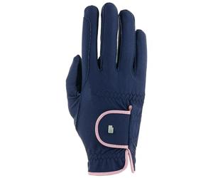 Roeckl Sports Lona Gants d'équitation d'été pour Femme Bleu Marine/Rose Vintage 8