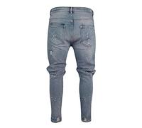RöHrenjeans pour homme, jean skinny pour homme, stretch, coupe ajustée, pantalon en jean déchiré, pantalon en denim avec trous, leggings distressés, pantalon hip hop côtelé, pantalon de loisirs