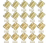 Roellgs Lot de 100 mini charnières rétro de 1,7 x 2 cm et 400 vis pour travaux manuels faits à la main, étuis en bois vintage, boîtes cadeaux, boîtes à bijoux (jaune)