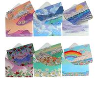 Roellgs Lot de 12 cartes de remerciement avec enveloppes et autocollants de remerciement, cartes d'invitation pour la fête des mères, cartes de remerciement (peinture à l'huile arc-en-ciel)