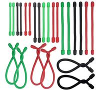 Roellgs Lot de 24 attaches torsadées en silicone réutilisables de 7,6 cm, 10,2 cm, 15,2 cm et 20,3 cm pour suspendre des câbles