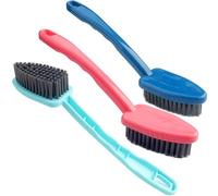 Roellgs Lot de 3 brosses de nettoyage à poils doux avec prise en main confortable, portable et durable, coloré, poignée et poils en polypropylène, convient pour chaussures, vêtements, sols, murs et