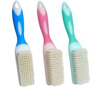 Roellgs Lot de 3 brosses de nettoyage à poils doux, brosse à chaussures pour la maison, brosse de blanchisserie avec prise confortable, brosse de nettoyage et de lavage portable