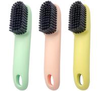 Roellgs Lot de 3 brosses de nettoyage, brosse à poils doux, brosse à chaussures pour la maison, brosse de blanchisserie avec prise confortable, brosse de nettoyage portable