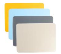 Roellgs Lot de 4 grands tapis de cuisson en silicone 40 x 30 cm, 4 couleurs, résistants à la chaleur, réutilisables, anti-adhésifs, pour plans de travail, travaux manuels, moulage de bijoux, résine
