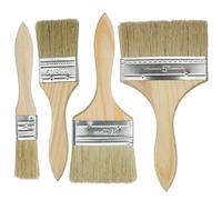 Roellgs Lot de 4 pinceaux plats en nylon pour murs, plafonds, bois, métal, colle et bricolage (4 tailles)