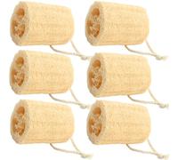 Roellgs Lot de 6 éponges naturelles en luffa pour la vaisselle, le bain, la vaisselle, le nettoyage de la cuisine, la douche, le bricolage