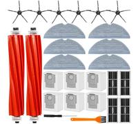 ROELLY Kit 26 Accessoires pour Roborock S7 MaxV Ultra & S7 Pro Ultra:2 Brosses Principales,6 Brosses Latérales,4 Filtres,6 Sacs Poussière,6 Serpillières,1 Tournevis et 1 Brosse Nettoyage