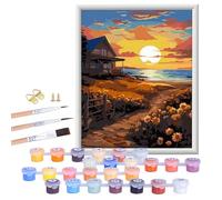 ROELLY Peinture Par Numero Adulte Avec Trois Pinceaux et Accessoires de Peinture Acrylique, Peinture Numéro Adulte DIY pour Débutants et Adultes, Paint by Numbers for Adults,Sans Cadre 40x50 cm