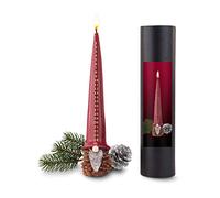 Römer Präsente Bougie à offrir, calendrier de l’avent, fabrication à la main en forme de lutin avec bonnet pointu rouge et nez rond, dans une boîte cadeau cylindrique