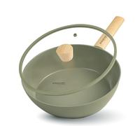 Römertopf 26 cm Poêle à frire - avec couvercle en verre, capacité 2,8 l, aluminium avec revêtement antiadhésif en céramique, compatible avec tous les types de feux y compris l’induction, vert