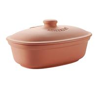 Römertopf Cocotte à asperges en argile naturelle 30 cm, cocotte en céramique pour asperges, légumes, poissons et volailles, cuisson douce au four, régulateur d'humidité, cuisson sans graisse, passe au