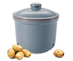 Römertopf Maxi Plus Pot de conservation frais en argile naturelle pour une longue durée de conservation des aliments tels que les pommes de terre Ø 26 cm Bleu/gris
