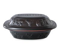 Römertopf Rustico Cocotte en céramique avec couvercle Noir 1,2 l | Pour 1 personne, petite forme ovale, cuisson à la vapeur douce au four, répartition uniforme de la chaleur, depuis 1967