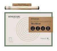 Römertopf Tapis de cuisson 70 x 50,5 cm en silicone - Tapis de cuisson avec dimensions, tableau des temps de cuisson et cercles de pâte, antiadhésif, résistant à la chaleur jusqu'à 250 °C, passe au