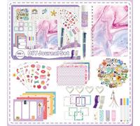 ROEOWENE 153PCS Kit Scrapbooking DIY Journal Accessoire Scrapbooking Materiel Kit avec Autocollant Scrapbooking Accessoires Set Carnet Stickers DIY Cadeau Adolescente pour Calendrier-Violette