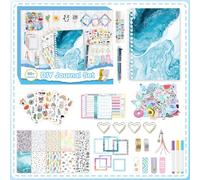 ROEOWENE 153PCS Kit Scrapbooking DIY Journal Accessoire Scrapbooking Materiel Kit avec Autocollant Scrapbooking Accessoires Set Carnet Stickers DIY Cadeau Adolescente pour Calendrier-Bleu
