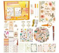 ROEOWENE 155PCS Kit Scrapbooking DIY Journal Accessoire Scrapbooking Materiel Kit avec Autocollant Scrapbooking Accessoires Set Carnet Stickers DIY Cadeau Adolescente pour Calendrier- Bohème