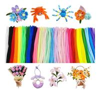 ROEOWENE 300pcs Fil Chenille Multicolore Cure Pipe Chenille Bricolage Tige de Fil Chenille 30cm Fil Chenille Loisir Creatif Pipe Cleaners Craft Cure-pipes en Chenille Couleur pour DIY Artisanat Enfant
