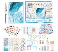 ROEOWENE Kit Scrapbooking Adolescente DIY Journal Accessoire Carnet Scrapbooking Accessoires Set avec Autocollant Stickers Idee Cadeau Anniversaire Noël-Bleu