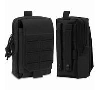 ROEOWENE Molle Pochette tactique pour téléphone portable EDC Pouch Tactical Petit sac banane militaire étanche pour camping extérieur Noir