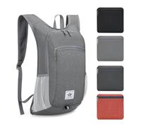 ROEOWENE Sac a Dos Pliable Ultra Leger 15L Petit Sac à Dos de Randonnée Homme Femme Sac à Dos Trekking Voyage Backpack Packable Daypack Travel pour Camping, Randonnée, Cyclisme,Sport-Gris clair