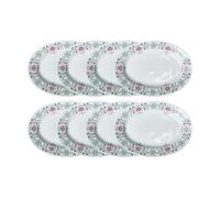 Rörstrand Assiette Swedish Grace Winter ovale lot de 8 - Blanc