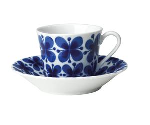 Rörstrand Coffret cadeau Tasse avec soucoupe Mon Amie 14 cl Bleu-blanc