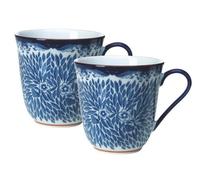Rörstrand Ostindia 1012353 Floris Collection Lot de 2 tasses en porcelaine Blanc/bleu Passe au lave-vaisselle Capacité 30 cl