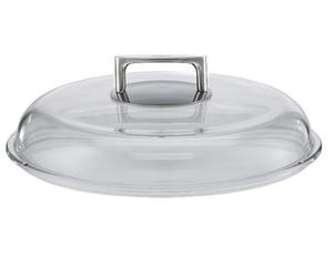 Rösle 91502 Couvercle en verre borosilicate Silence, verre, argent/transparent, 32 cm