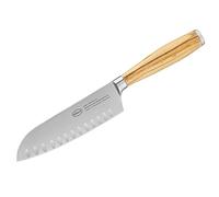 RÖSLE Artesano Couteau Santoku, Couteau de Cuisine Haut de Gamme pour Couper Finement Viande, Poisson et Légumes, Fabrication à Solingen (Allemagne), Acier Spécial pour Lames, Bois d’Olivier